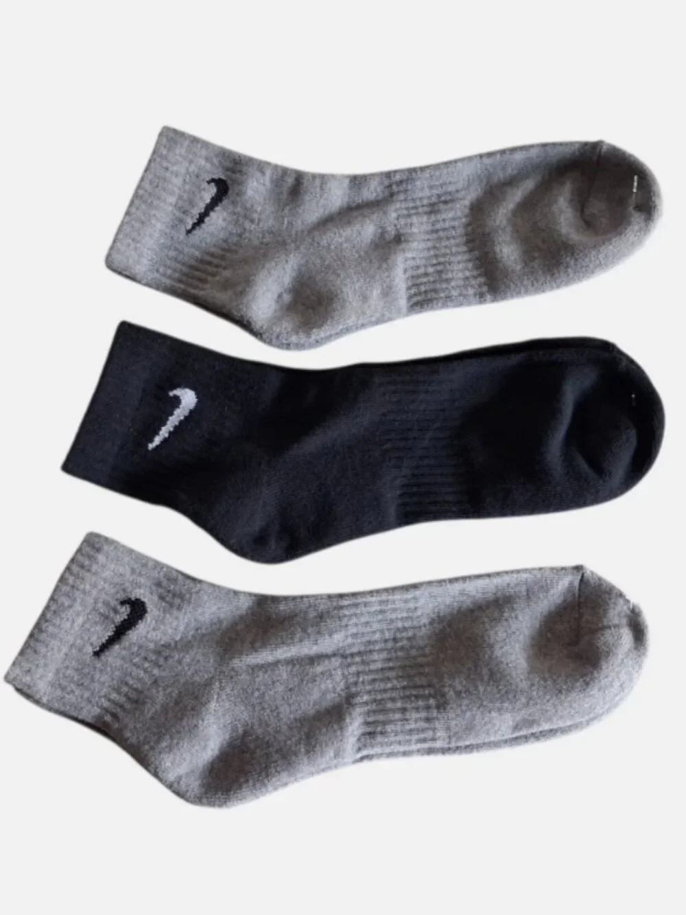 Nike Everyday Training Dri-Fit Ankle Socks size L Men’s 8-10 Gray Black 3 pack